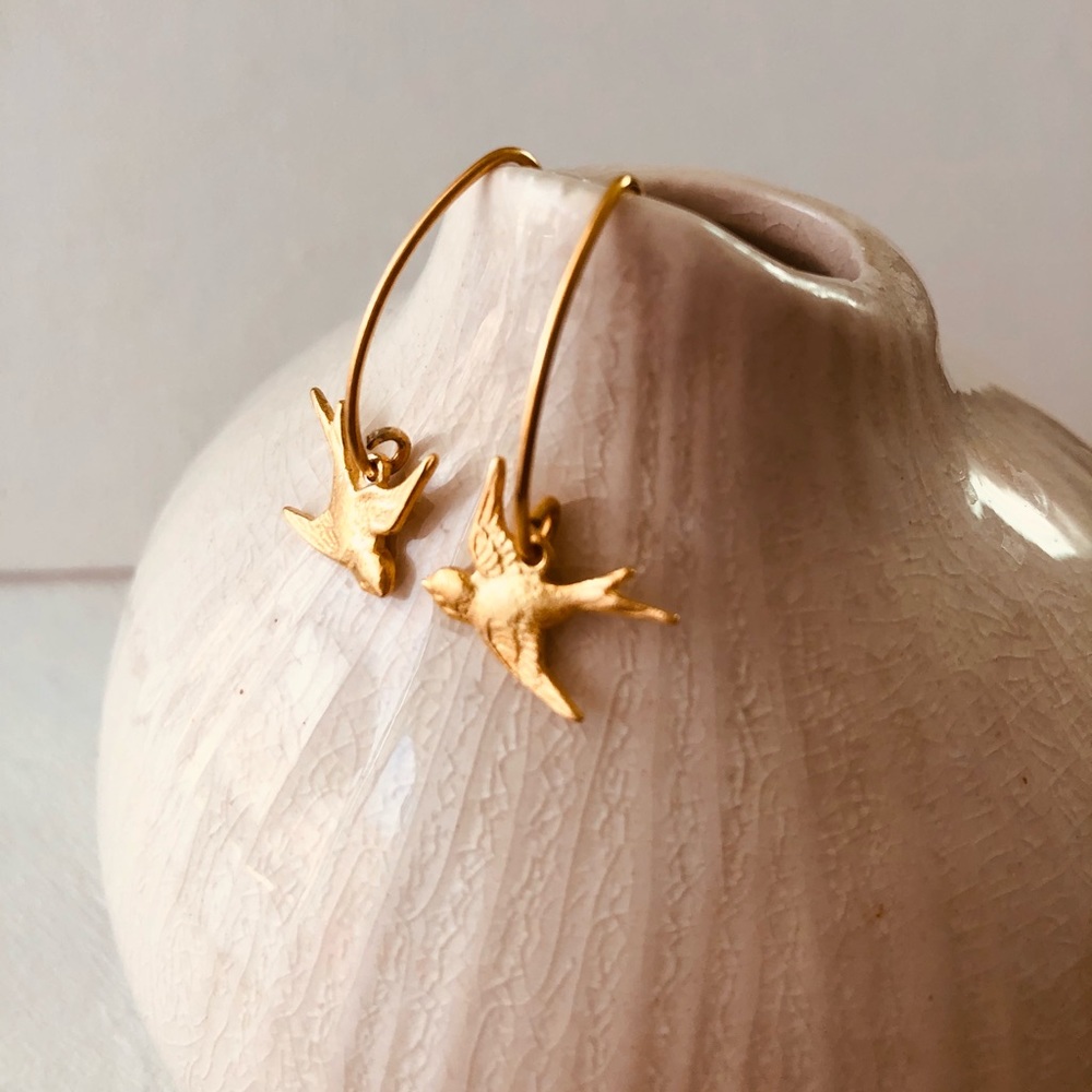 New handcrafted 14k vermeil Bird earri… - Picture 10 of 10